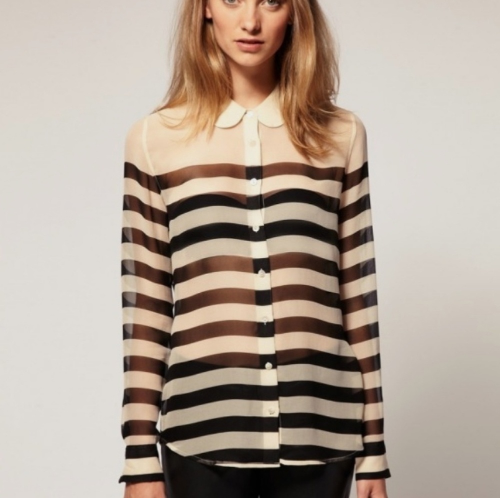 Equipment Sophie Striped Silk-Chiffon Shirt